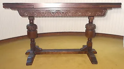 Jaycee Solid Oak Dining Table Carved Tudor Old Charm Extendable Length 122-183cm • £299.99