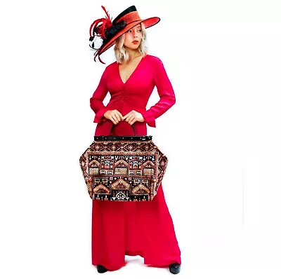 LARGE VICTORIAN-STYLE MARY POPPINS CARPET BAG. NEW From LONDON. FREE DELIVERY • $383.90