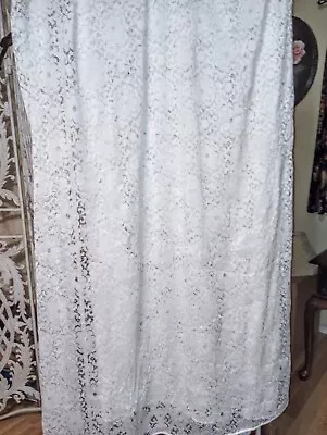 Vintage  Lace Curtain Weighted 147  Wide X 92  Long • $34.99