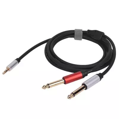 Dual 6.35mm Male 1/4 Mono Jack To Stereo 1/8  3.5mm Jack Male Aux Audio Stereo C • £9.95