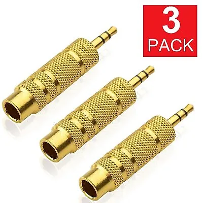 3-Pack 1/8 3.5mm Male To 1/4 6.3mm Female Stereo Headphone MIC Adapter • $4.05