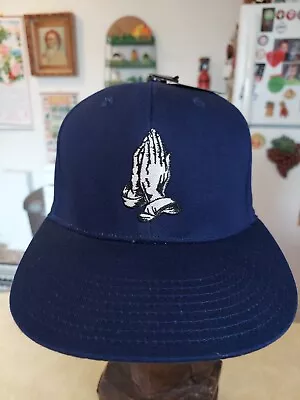 NWT Forever 21 H&M Snapback Dad Cap Hat Praying Hands Blue • $12.99