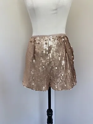 FINDERS KEEPERS Gold Sequin High Waisted Dress Shorts BNWT - Size S • $15