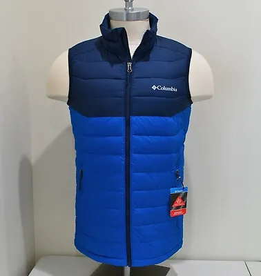 Nwt Men's Columbia White Out Puffer Vest Omni-heat Two Tone Puffer Sz S • $53.99