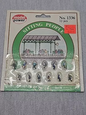 RETIRED ~ Model Power SITTING PEOPLE Station Figures ~ N Scale Set No. 1336 • $10