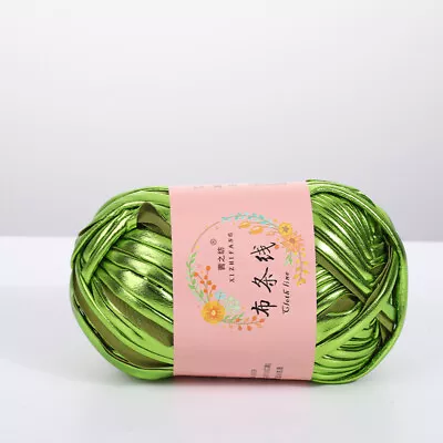 100g Metallic Texture T-Shirt Yarn Ball Shiny Knitting Yarn DIY Craft 30M • $10.85