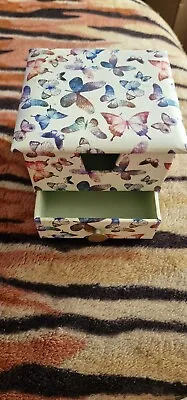 £2.50 • Buy Butterfly Note Pad Storage Box With Drawer By Paper Place