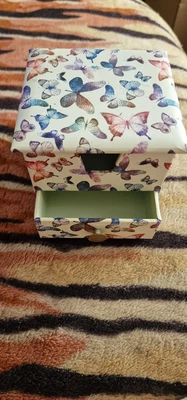 £2.50 • Buy Butterfly Note Pad Storage Box With Drawer By Paper Place