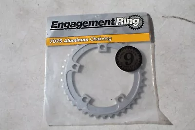 NOS QBP Engagement Ring 38t 110mm 7075 Aluminum Silver Road Chainring 5 9 Speed • $26.99