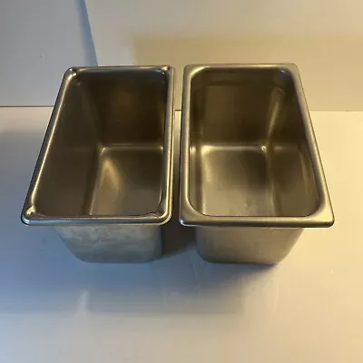 Vollrath Lot 2 6  Deep Super Pan V Stainless Steel Fourth-Size Steam Table Pan • $15