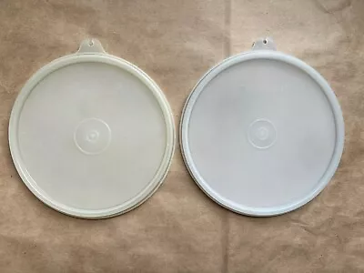 Two Vintage Tupperware Replacement Lids 5.5  Round Seal #238 Tab Sheer • $9