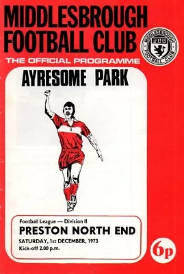 73/74 MIDDLESBROUGH (CHAMPIONS) V PRESTON PNE DIV 2 19.01.74 EXC COND FREEPOST* • £1.95