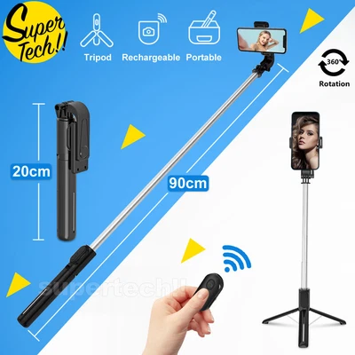 $19.95 • Buy Unipod Selfie Stick Handheld Tripod Bluetooth Shutter For Samsung IPhone 14 13