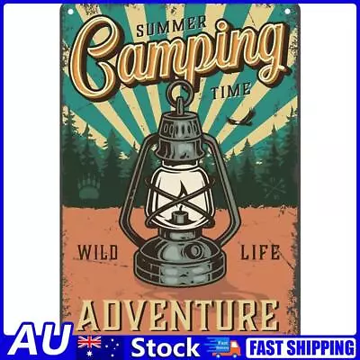 Home Rust Free UV Protected Metal Camping Lamp Sign Vintage Bar Wall Art Poster • $9.66