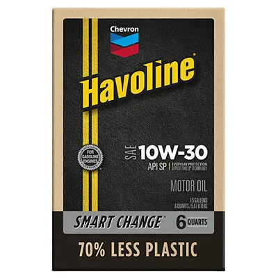 Chevron Havoline Conventional Motor Oil 10W-30 6 Quart Smart Change Box • $20.68