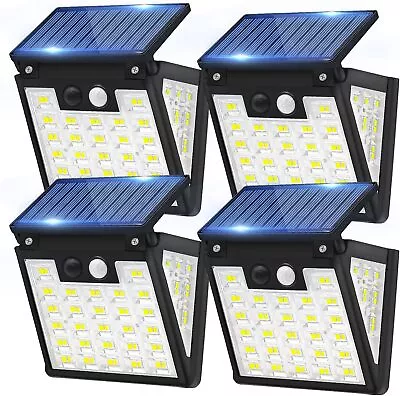 4Pack Solar Power Wall Lights 3000lm LED PIR Motion Sensor Outdoor Security Lamp • $17.99