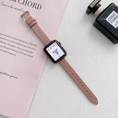 $17.99 • Buy Apple Watch Band Series 7 SE 6 5 4 3 2 1 Genuine Leather Strap IWatch Band 41/45