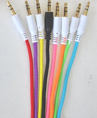 3.5MM CANDY Audio Stereo Aux Iphone Fabric Braided Cable FOR Apple Iphone 4s 5 6 • $5.85