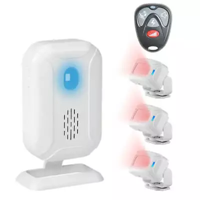 Wireless Welcome Chime PIR Motion Detector Alarm Bell 3 Sensor W/ Remote Control • $53.39