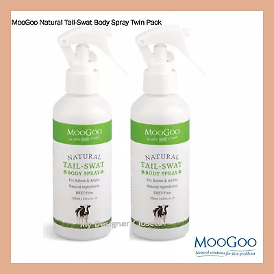 $39.99 • Buy MooGoo Tail-Swat Body Spray 200mL Twin Pack 4 Babies & Adults DEET Free Moo Goo