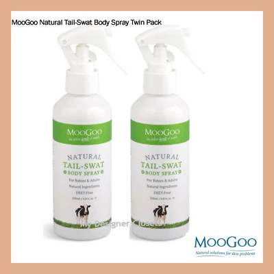 $39.99 • Buy MooGoo Tail-Swat Body Spray 200mL Twin Pack 4 Babies & Adults DEET Free Moo Goo
