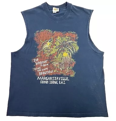 Margaritaville Jimmy Buffett Mens Sleeveless XL Shirt Cayman Islands • $8