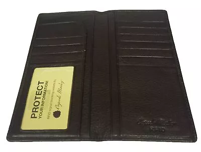 RFID Secretary Mens Coat Pocket Leather Wallet - Espresso • $66.47
