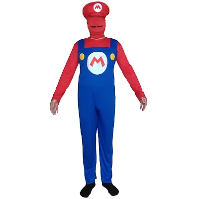 Mario Adult Costume Super Mario Bros Spandex Body Suit Mens Halloween Cosplay • $35.28