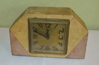  Antique Art Deco Marble Clock To Restore Clock Alarm Clock Chime • $53.35