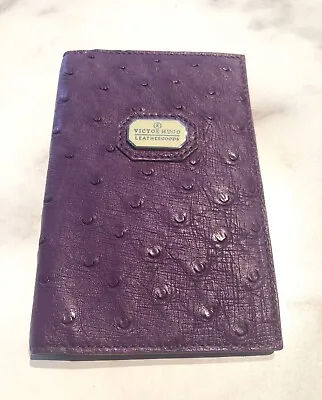 Victor Hugo Bifold Purple Ostrich Credit Card Passport Wallet • $350