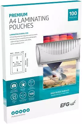 100 X A4 Laminating Pouches Gloss Laminator Laminate Sheets Sleeves 150 Microns • £10.49