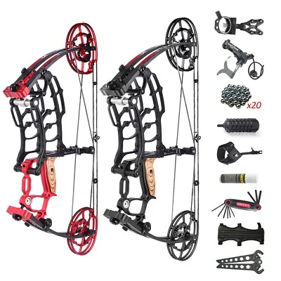 Compound Bow Dual-Use Steel Ball Short Axis 40-65lbs Archery Fishing Hunting • £539.99