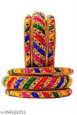 Bollywood Bridal Fashion Gold Plated Faux Kundan Indian Jewelry Women Bangle Set • $23.10