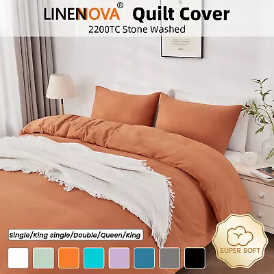 2200TC Hotel Collection Bed Quilt Cover Set Pillowcase S/D/Queen/King/SK Size AU • $25.95