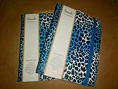 TWO NEW Trendz Universal 6-8 Inch Tablet Case With Stand Blue Animal Print PC 2X • £9.99