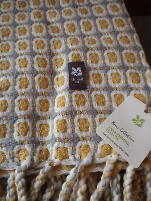 National Trust Yellow And Grey Throw • £30