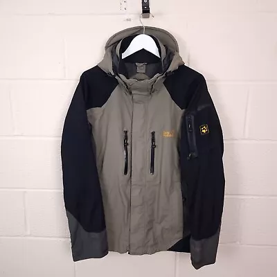 JACK WOLFSKIN Jacket Mens M Medium 38 Texapore Waterproof Hooded Rain Coat Grey • £34.90