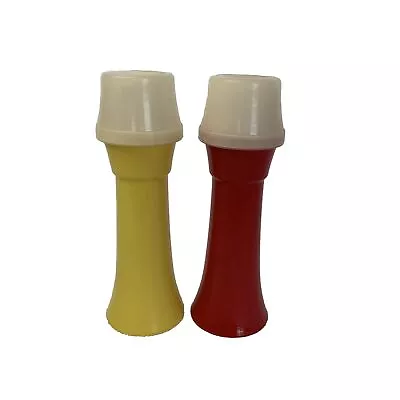 Vintage Tupperware Ketchup & Mustard Yellow Red Pump Dispensers With Caps 718 • $17.60