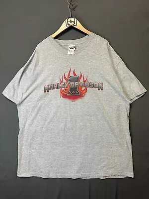 Vintage Harley Davidson Racing Shirt Mens 2XL Gray Gene Lummus Biker Motorcycle • $14.63