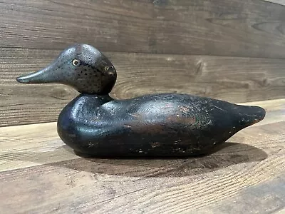 Antique Vintage Wood Duck Decoy **MASON** Black Duck Drake --- Tac Eye • $199