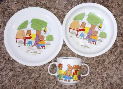 Villeroy & Boch Bears 3 Pieces Set Bowl - Mug & 7.5  Luncheon Plate Children's • $39.99