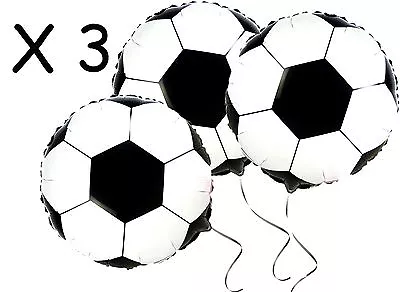 Soccer Balloon Ball Football Helium Quality Foil Balloons (x3) Sports • $6.95