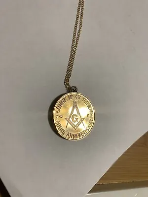 Vintage 14kGF Gold-Filled Masonic Necklace Medal Lodge 43 200 Annivers Freemason • $39.99