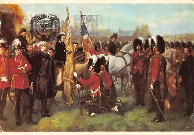 Queen Victoria  Presenting New Colours 79th Cameron Highlanders Postcard C1978 • £6.50