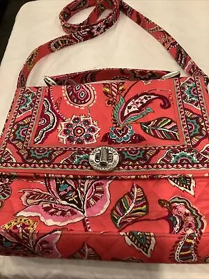 Vera Bradley Call Me Coral Turn Lock Handbag Shoulder Purse 8X10 Pls Read Desc. • $14.25