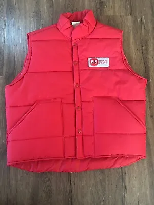 Vintage American Way EIS Brake Parts Patch L Red Puffer Vest Snap Button USA • $37.99