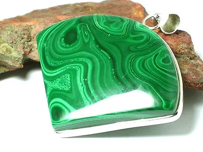 MALACHITE   Sterling  Silver   925  Gemstone  PENDANT  -  Gift  Boxed! • $229