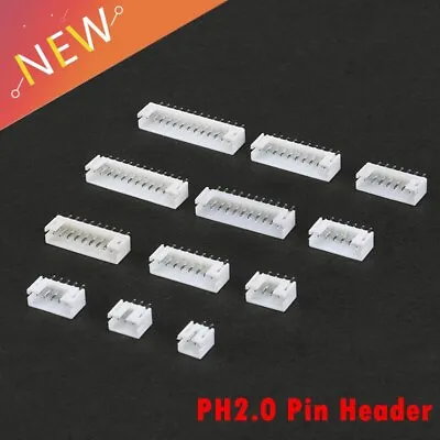 50pcs PH 2.0mm Male Pin Header PH2.0 2mm Connectors Leads PH-A Straight Pins • $3.72