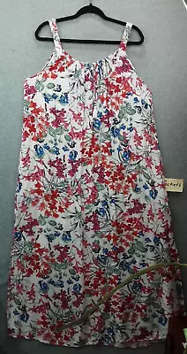 Autograph Plus Size 18 White Floral Print Sleeveless Maxi Dress With Pockets • $26