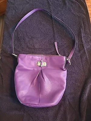 B Makowski Purple Leather Handbag W/strap • $80